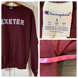 Champion Exeter Prep School Maroon Sweatshirt Pullover Small Mens‎ Boarding